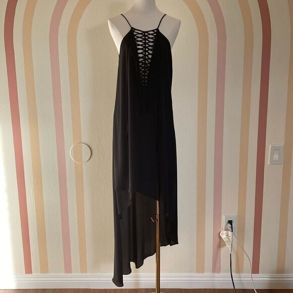 BCBG MAXAZRIA Black Bonita High Low Dress Size XS - Picture 2 of 11